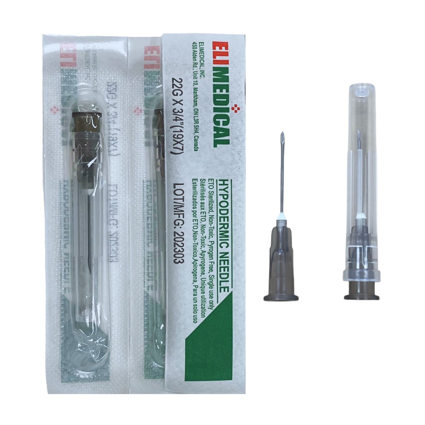 Hypodermic Needles Box of 100 Needles 22 g x 3 / 4 in