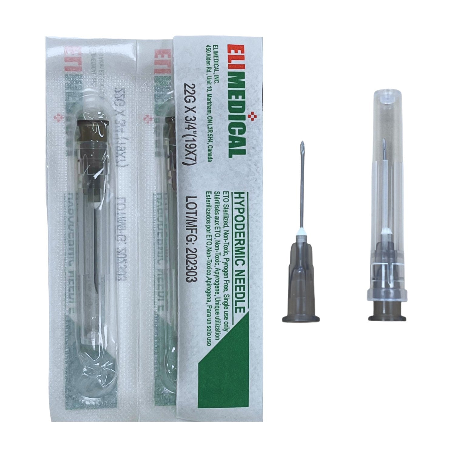 Hypodermic Needles Box of 100 Needles 22 g x 3 / 4 in