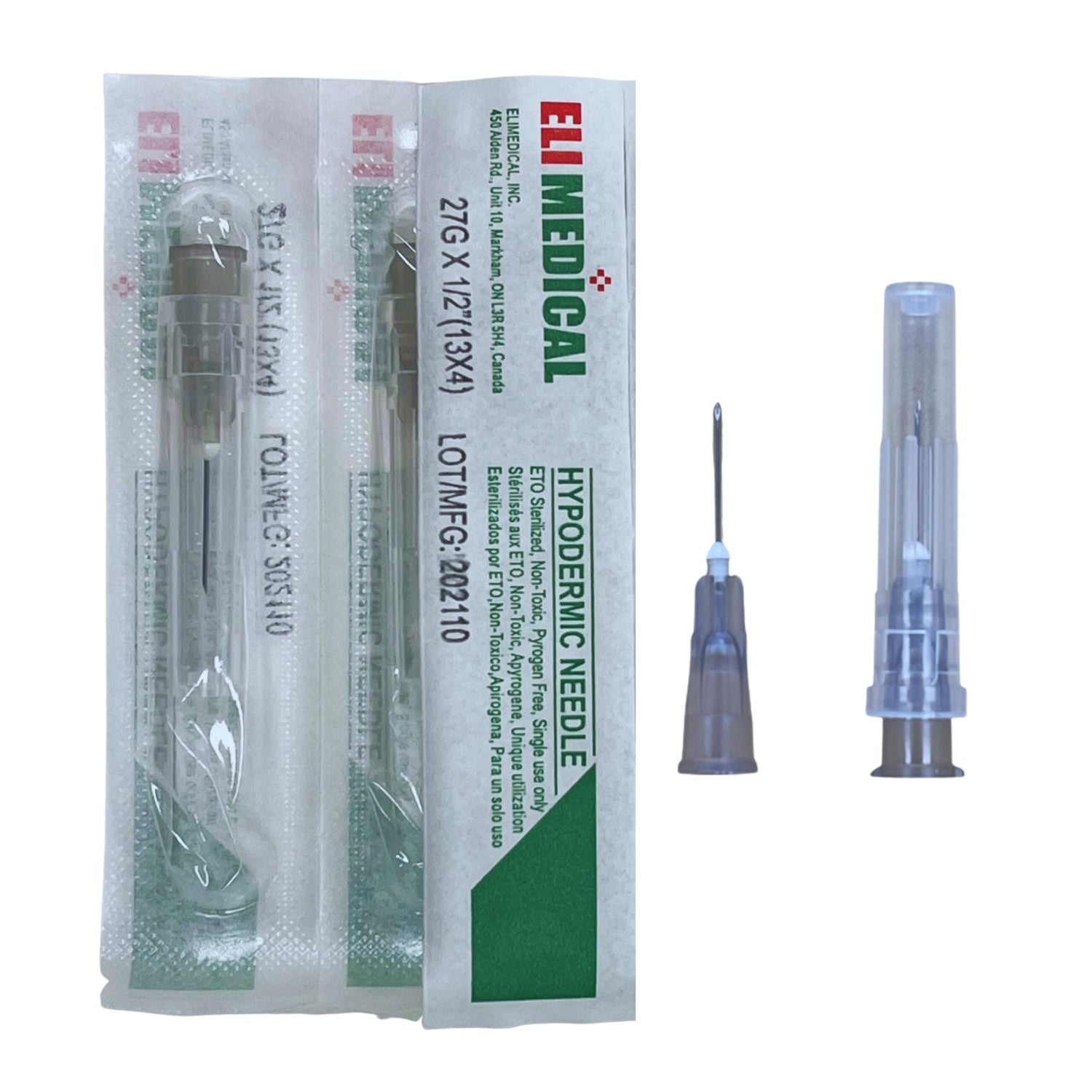 Hypodermic Needles Box of 100 Needles 27 g x 1 / 2 in