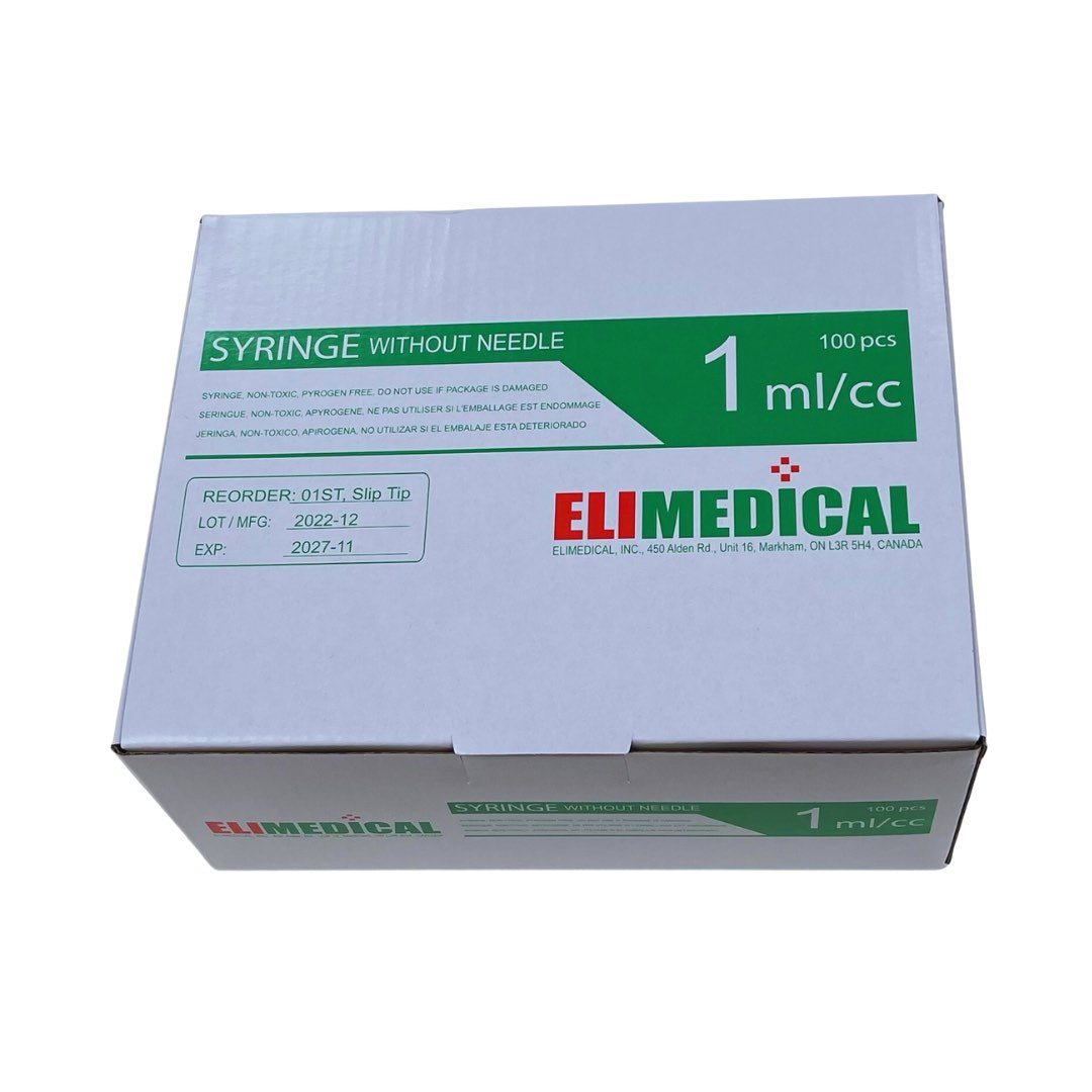 Syringes Graduated Pack of 100, 1 mL Luer Slip