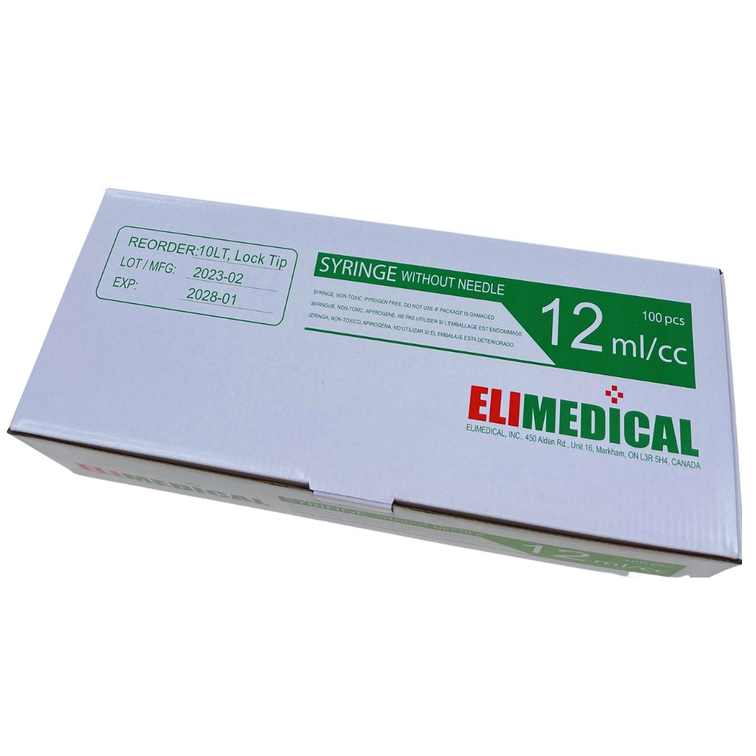 Syringes Graduated Pack of 100, 12 mL Luer Lock