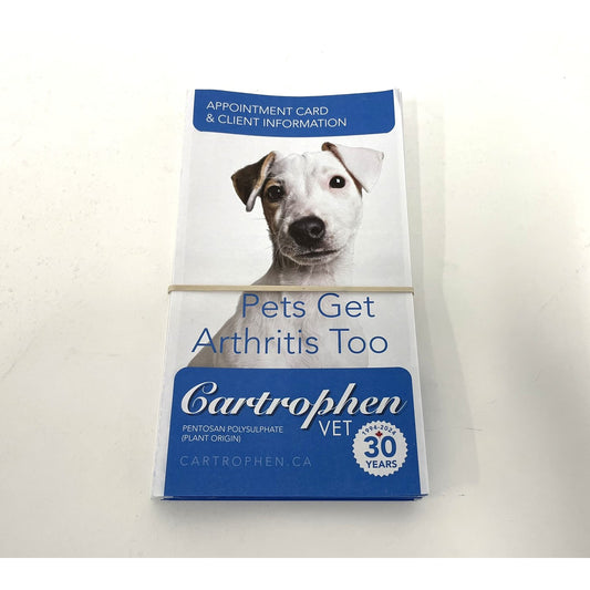 Cartrophen Appointment Cards and Client Information for Dogs, English (Pack of 25)