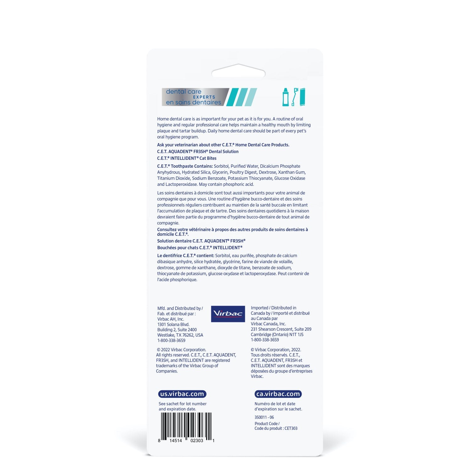 C.E.T.. Toothbrush and Toothpaste Kit for Cats (Chicken) 1 Kit - additional product view 2