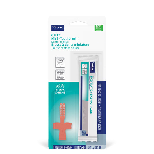 C.E.T.. Mini - Toothbrush and Toothpaste Kit for Cats and Dogs (Chicken) 1 Kit