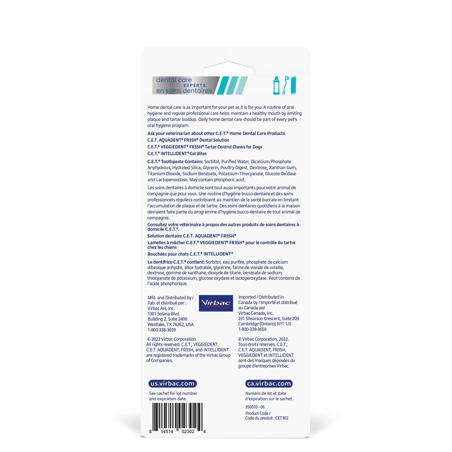 C.E.T.. Mini - Toothbrush and Toothpaste Kit for Cats and Dogs (Chicken) 1 Kit - additional product view 2