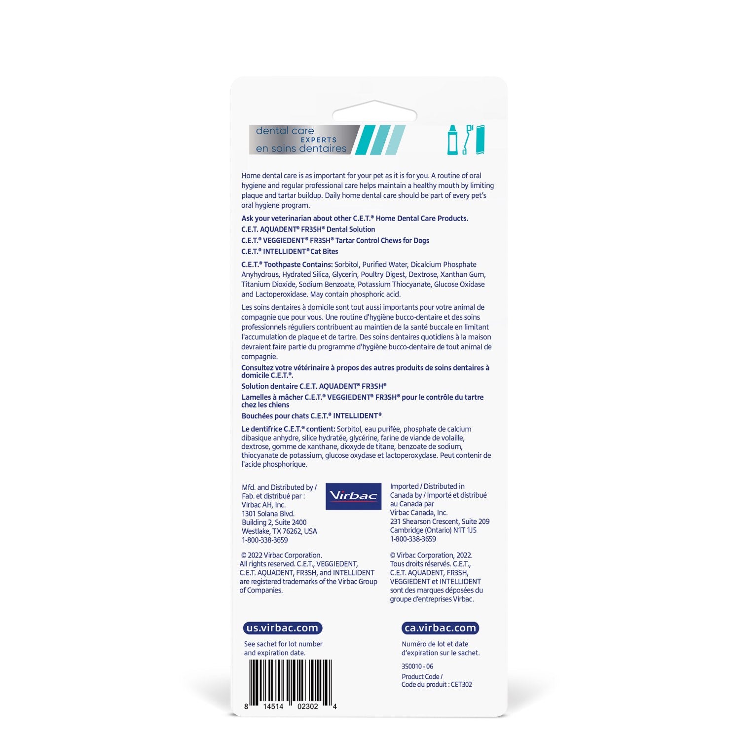 C.E.T.. Mini - Toothbrush and Toothpaste Kit for Cats and Dogs (Chicken) 1 Kit - additional product view 2