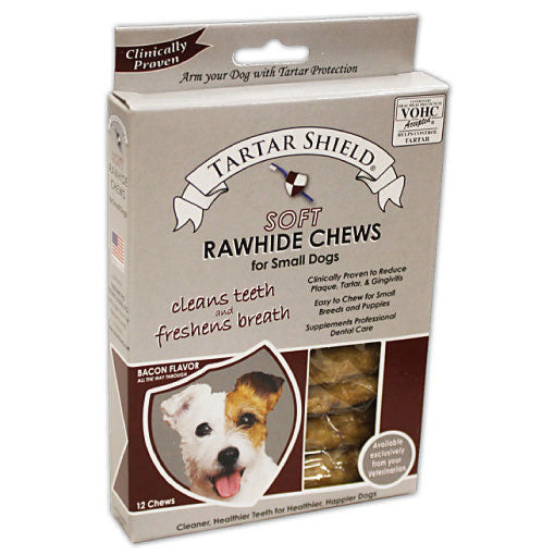 Rawhide Soft Chew for Small Dogs (Bacon) 12 Chew Strips