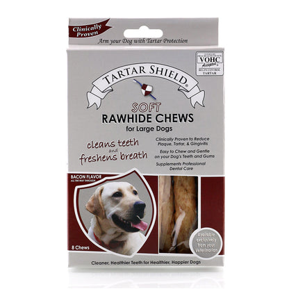 Rawhide Soft Chew for Large Dogs (Bacon) 8 Chew Strips