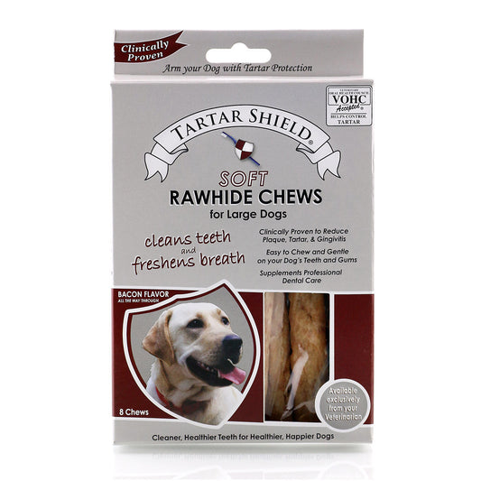 Rawhide Soft Chew for Large Dogs (Bacon) 8 Chew Strips