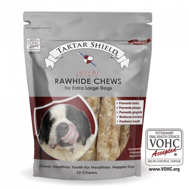 Rawhide Soft Chew for Extra Large Dogs (Bacon) 12 Chew Strips