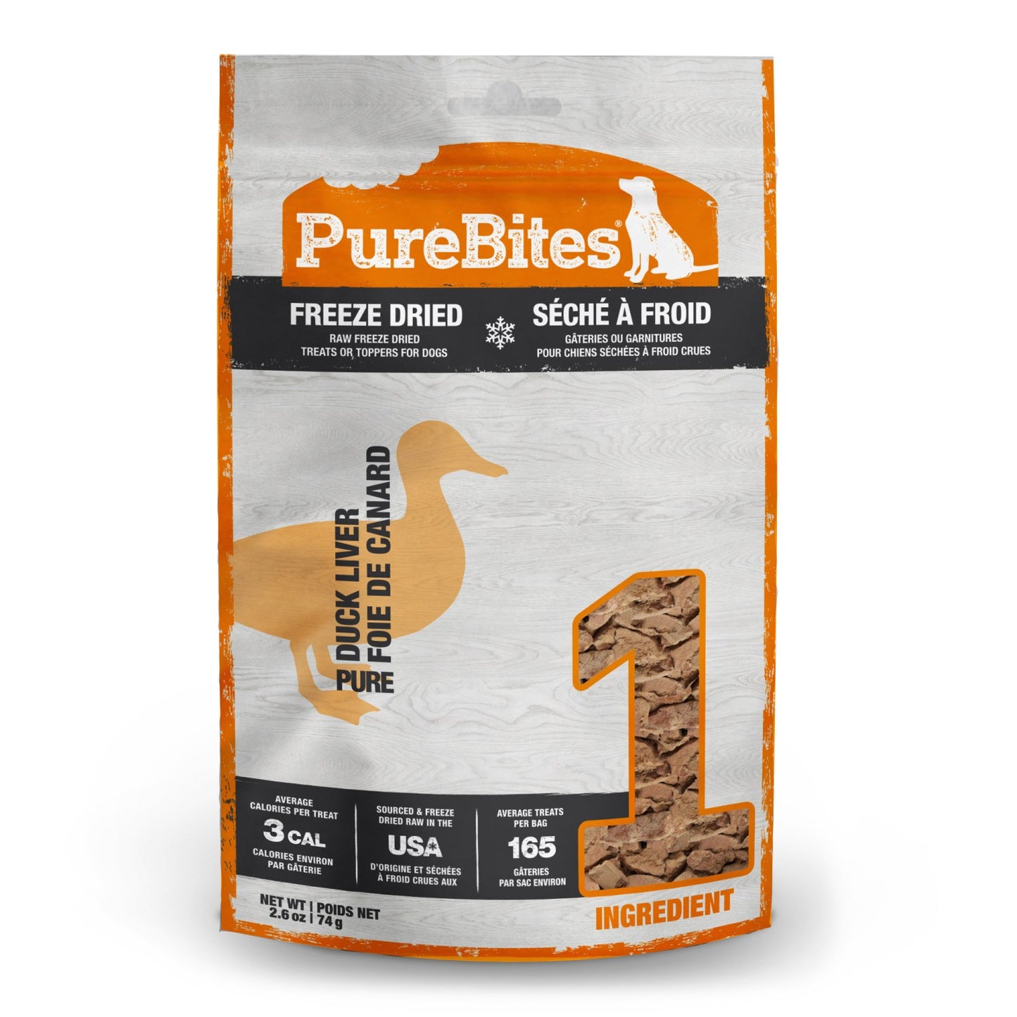 PureBites for Dogs (Duck Liver) 74 g Bag