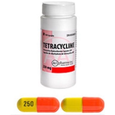 Tetracycline Capsule 1 Bottle of 100 Capsules
