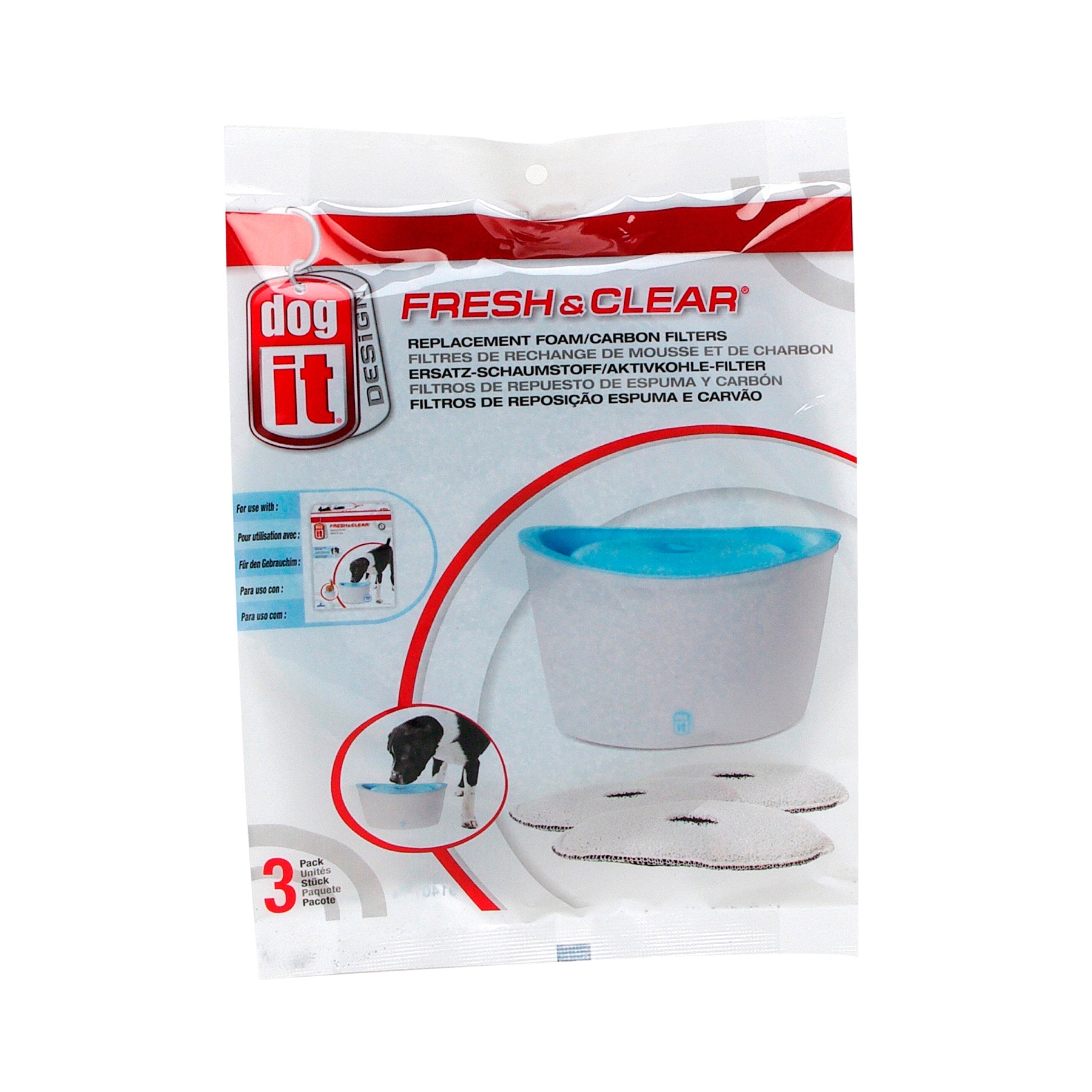 Drinking Fountain Remplacement Foam / Carbon Filters Pack of 3