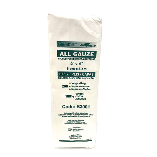 Gauze Sponge Woven Non Sterile 8 Ply Pack of 200 Units 2 in x 2 in