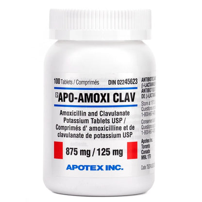 Apo - Amoxi Clav Tablet 1 Bottle of 100 Tablets