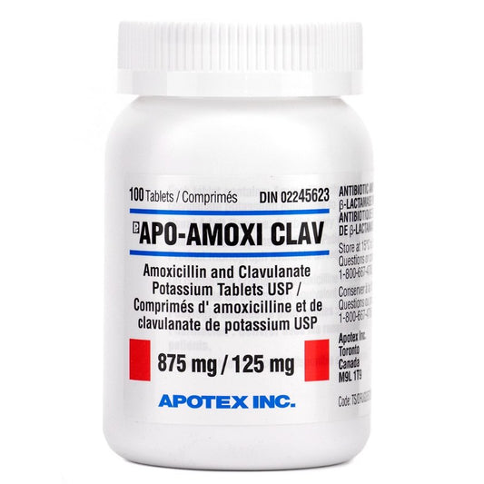 Apo - Amoxi Clav Tablet 1 Bottle of 100 Tablets