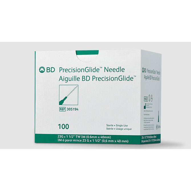 PrecisionGlide Regular Bevel Needle with Thin Wall Box of 100 Needles 23 g x 1 1 / 2 in