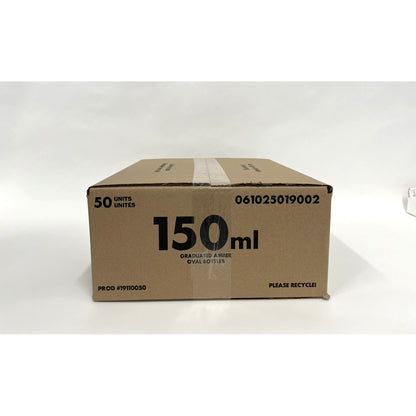 Bottle Amber Plastic Graduated with Regular Cap 150 mL Case of 50 Bottles - additional product view 2