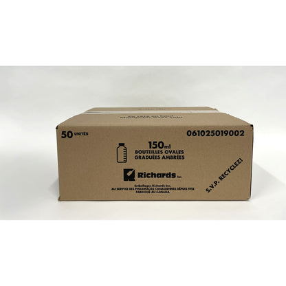 Bottle Amber Plastic Graduated with Regular Cap 150 mL Case of 50 Bottles - additional product view 4
