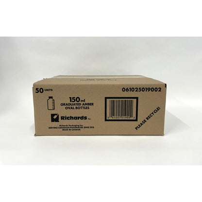 Bottle Amber Plastic Graduated with Regular Cap 150 mL Case of 50 Bottles - additional product view 5