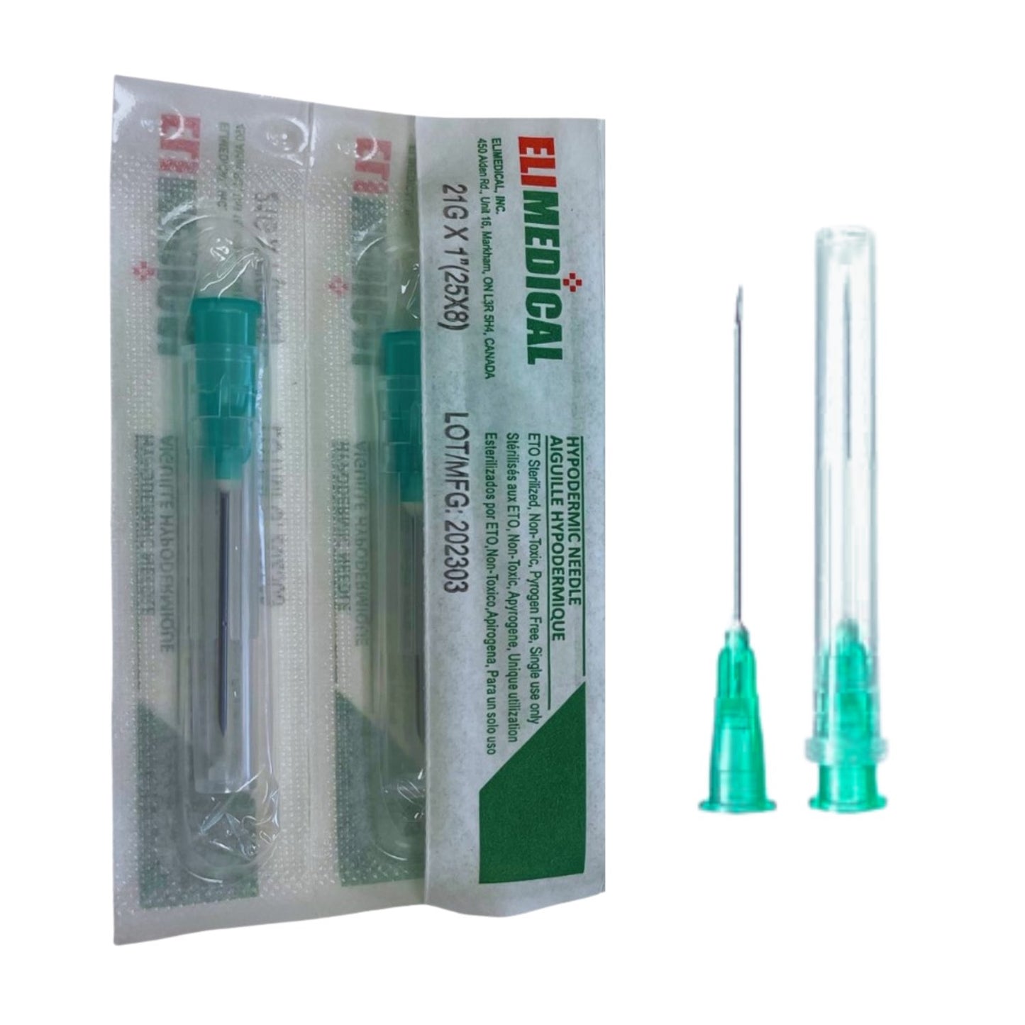 Hypodermic Needles Box of 100 Needles 21 g x 1 in