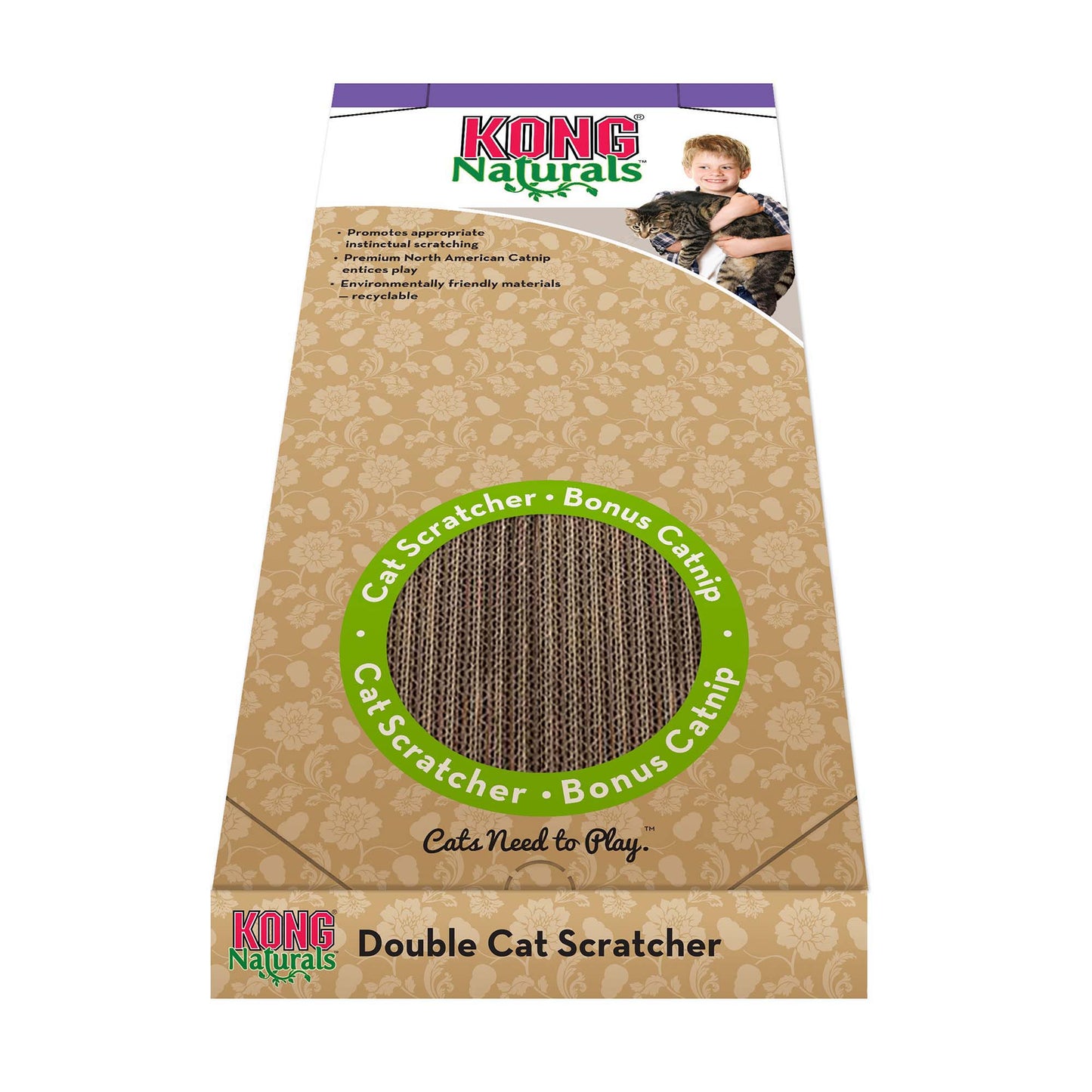 Naturals Cardboard Scratcher for Cats 1 Unit Double