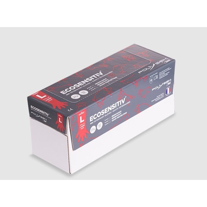 Veterinary Gloves Ecosensitiv (Red) Box of 100 Gloves