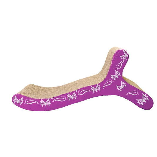 Patterned Chaise - Shaped Cat Scratcher with Catnip for Cats (18 in) 1 Unit
