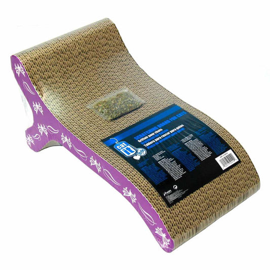 Patterned Chaise - Shaped Cat Scratcher with Catnip for Cats (18 in) 1 Unit - additional product view 2