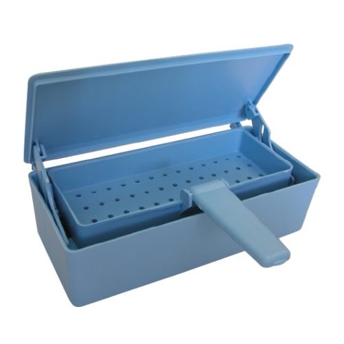 Sterilization Cold Soaking Tray with Handled Drain Basket 1 Tray 5 in x 10 in