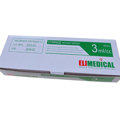 Syringes Graduated Pack of 100, 3 mL Luer Slip