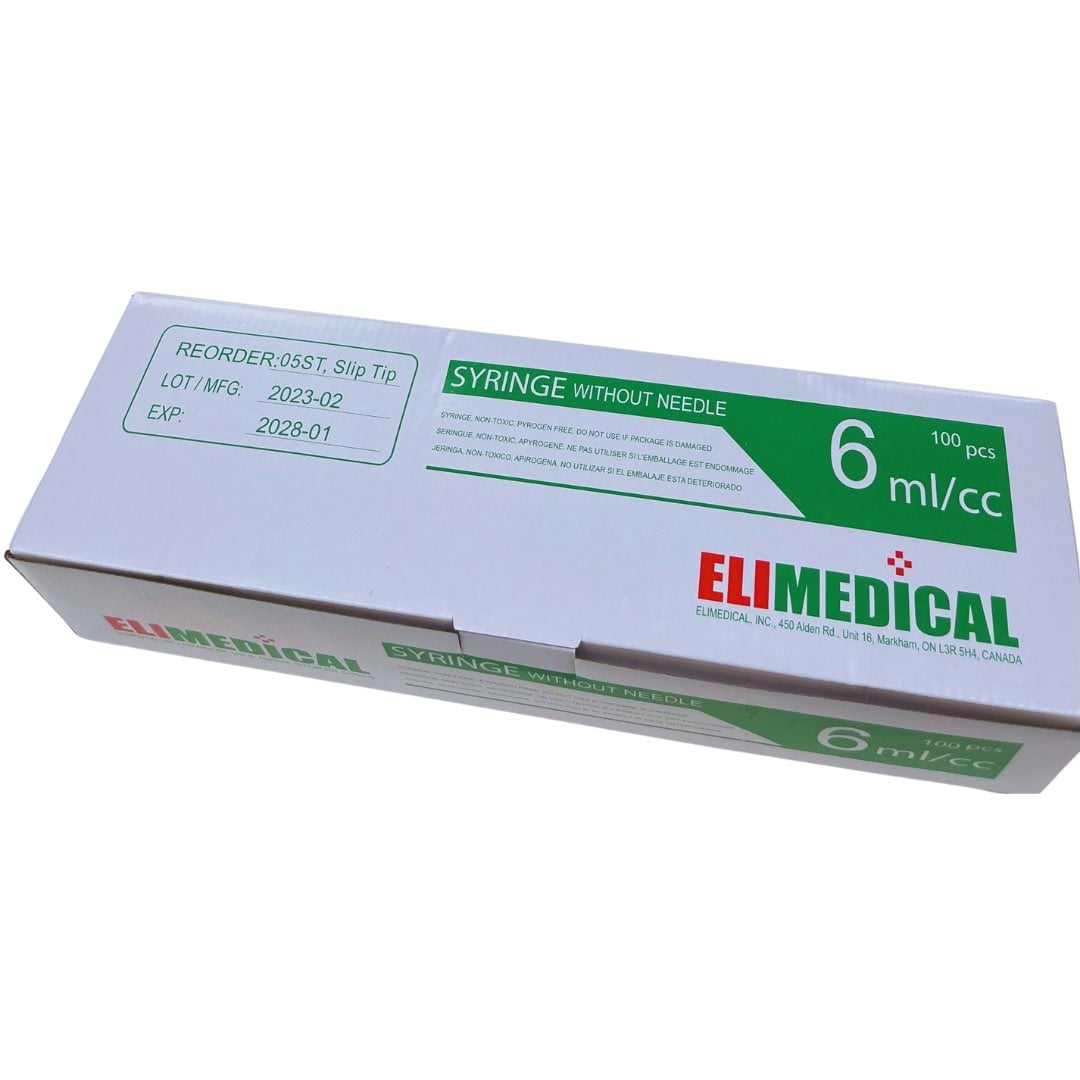 Syringes Graduated Pack of 100, 6 mL Luer Slip