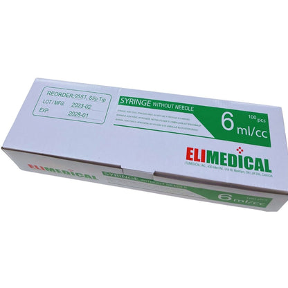 Syringes Graduated Pack of 100, 6 mL Luer Slip