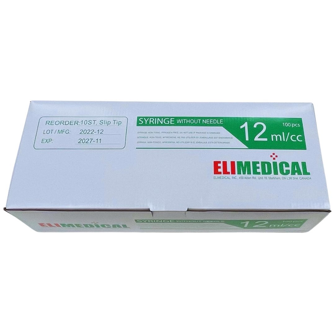 Syringes Graduated Pack of 100, 12 mL Luer Slip