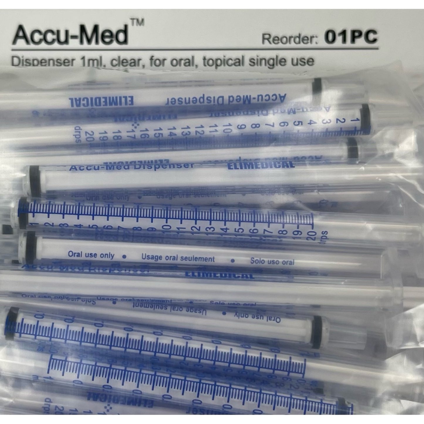 Oral Syringes Pack of 100, 1 mL Luer Slip - additional product view 2