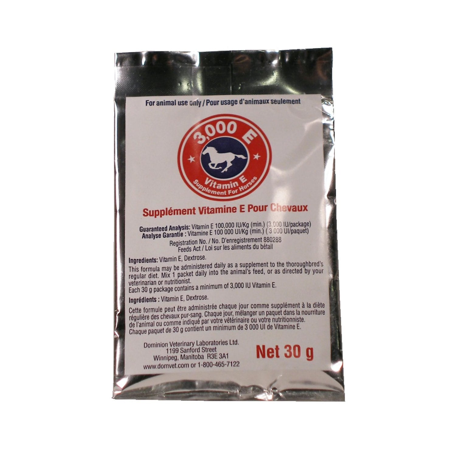 3000 E for Horses Pack of 25, 30 g 30000 I.U