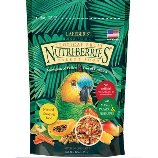Nutri - Berries Tropical Fruit Parrot Food for Birds 284 g Bag