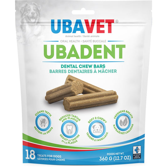 Ubadent Dental Chew Bars for Dogs (Original) Pack of 18