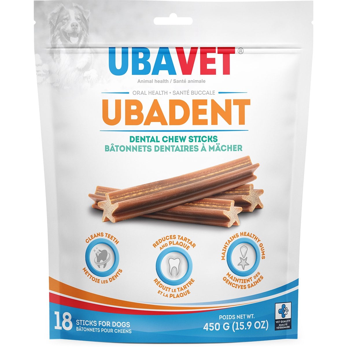 Ubadent Dental Chew Sticks for Dogs (Original) Pack of 18