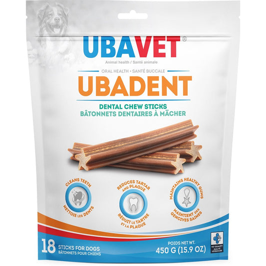 Ubadent Dental Chew Sticks for Dogs (Original) Pack of 18
