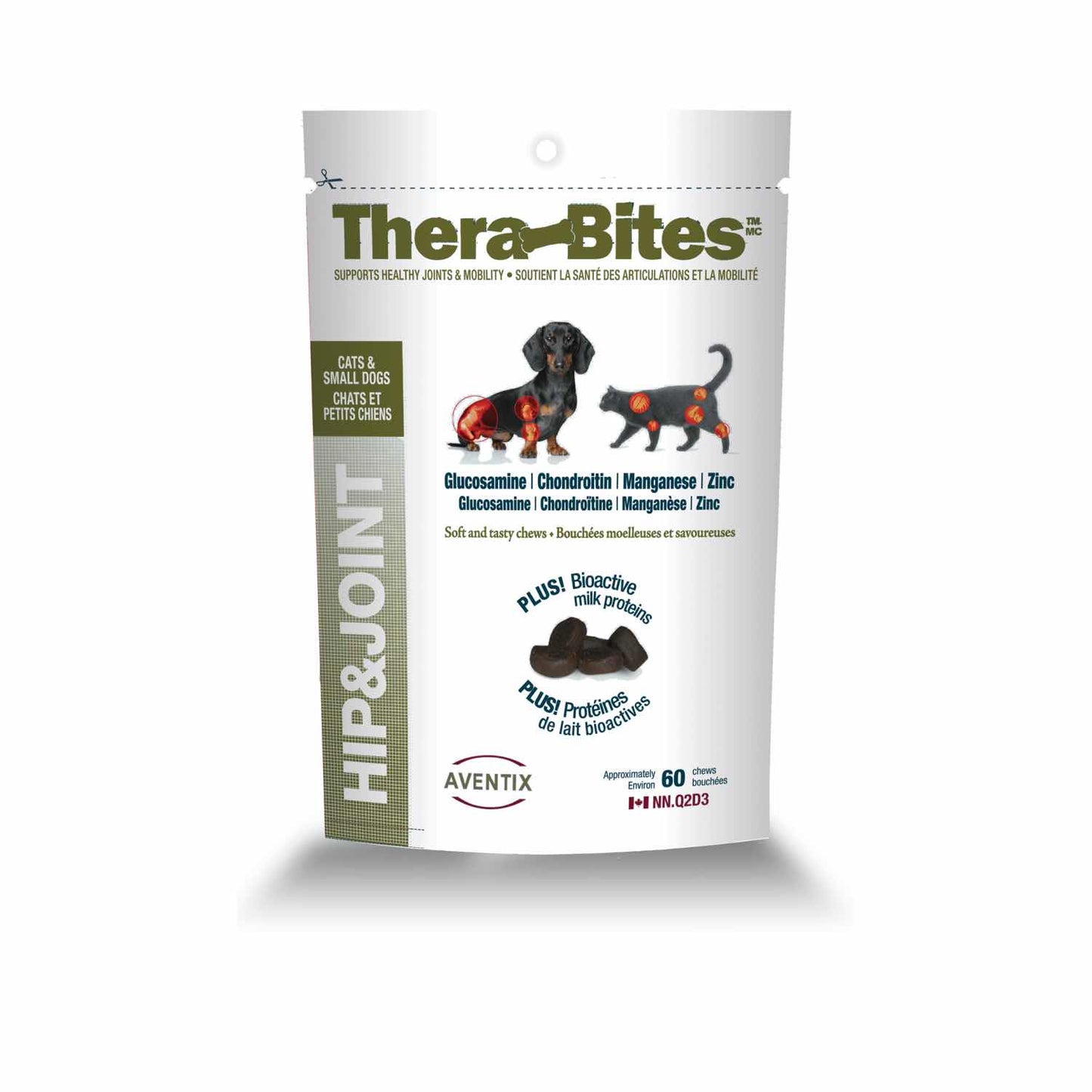 Thera - Bites Hip & Joint for Cats and Small Dogs (Chicken and Liver) 60 Soft Chews