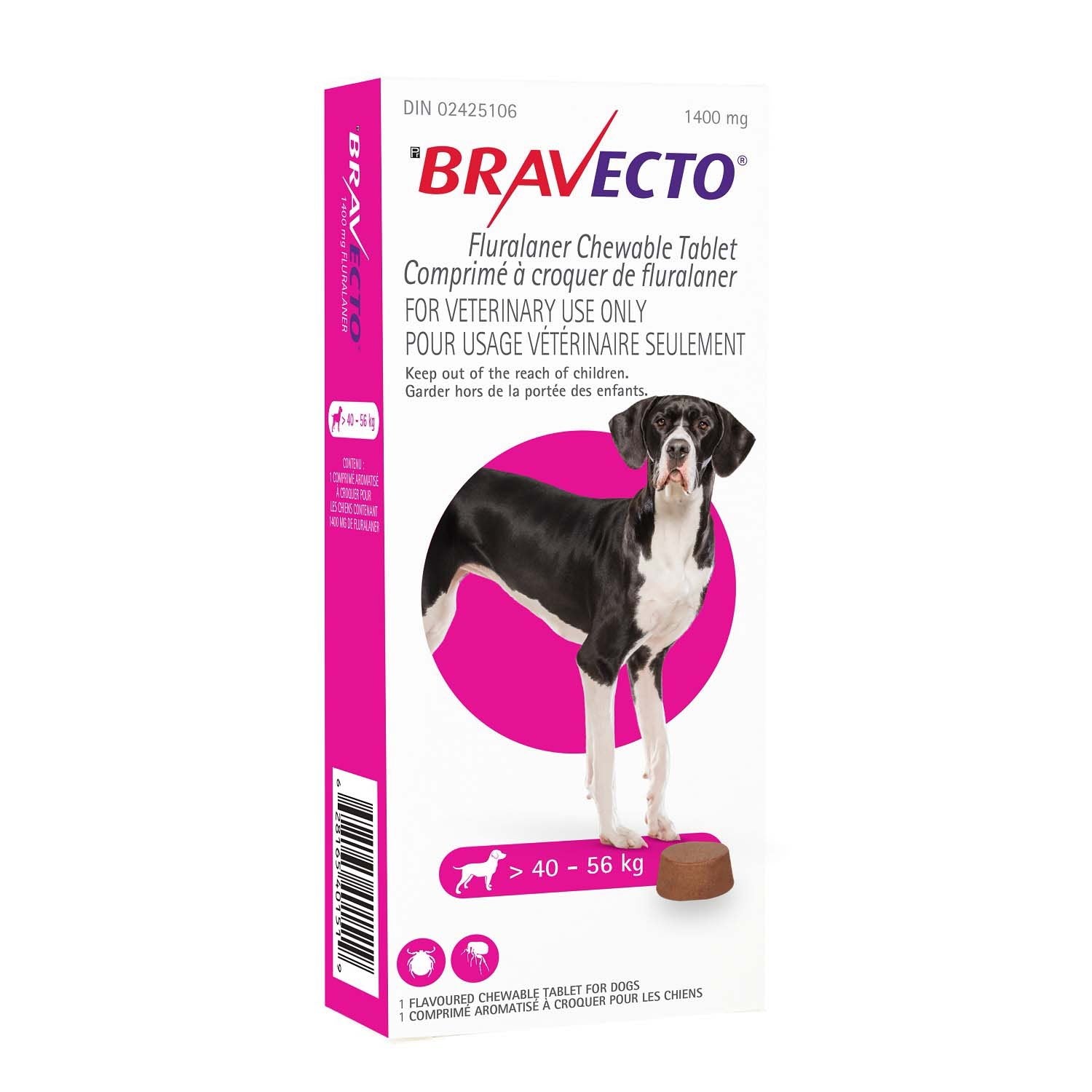 Bravecto Chewable Tablet for Dogs, 40.1 - 56 kg, 1 Chewable Tablets - product image 2
