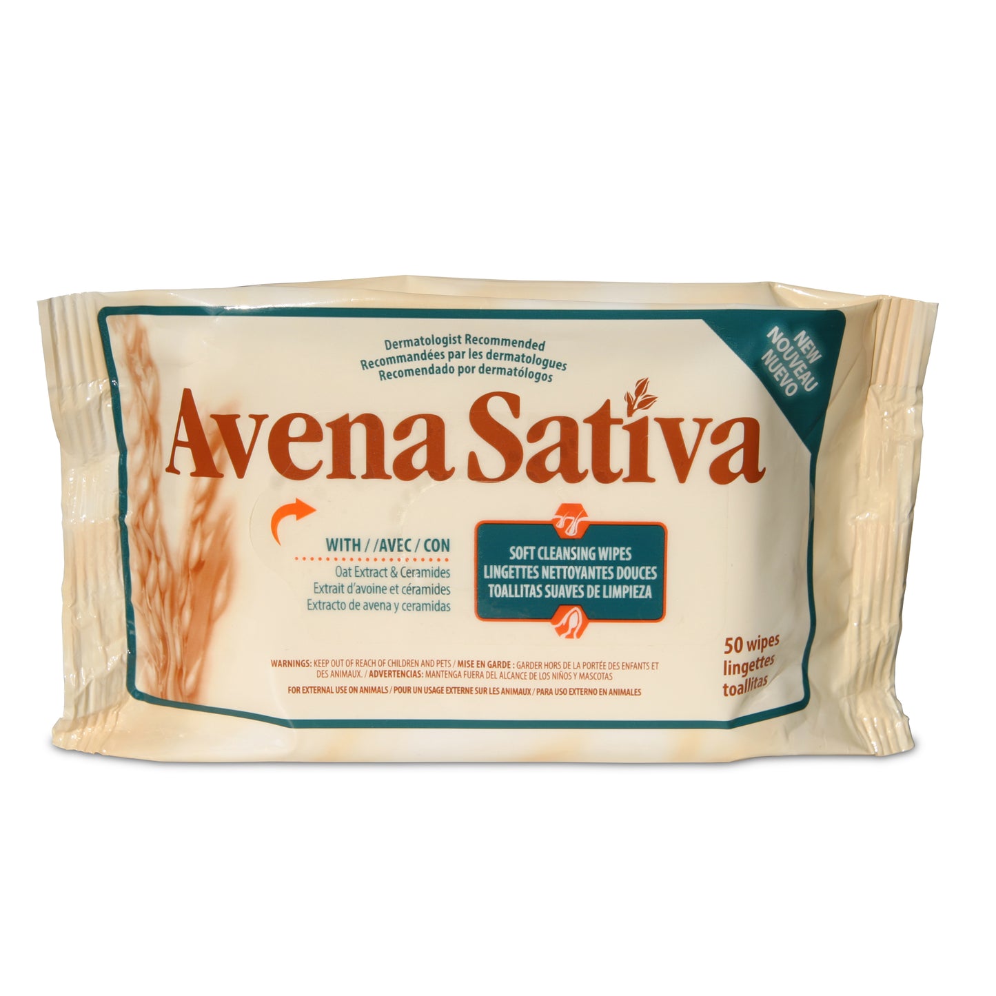 Avena Sativa Soft Cleansing Wipes for Cats Pack of 50