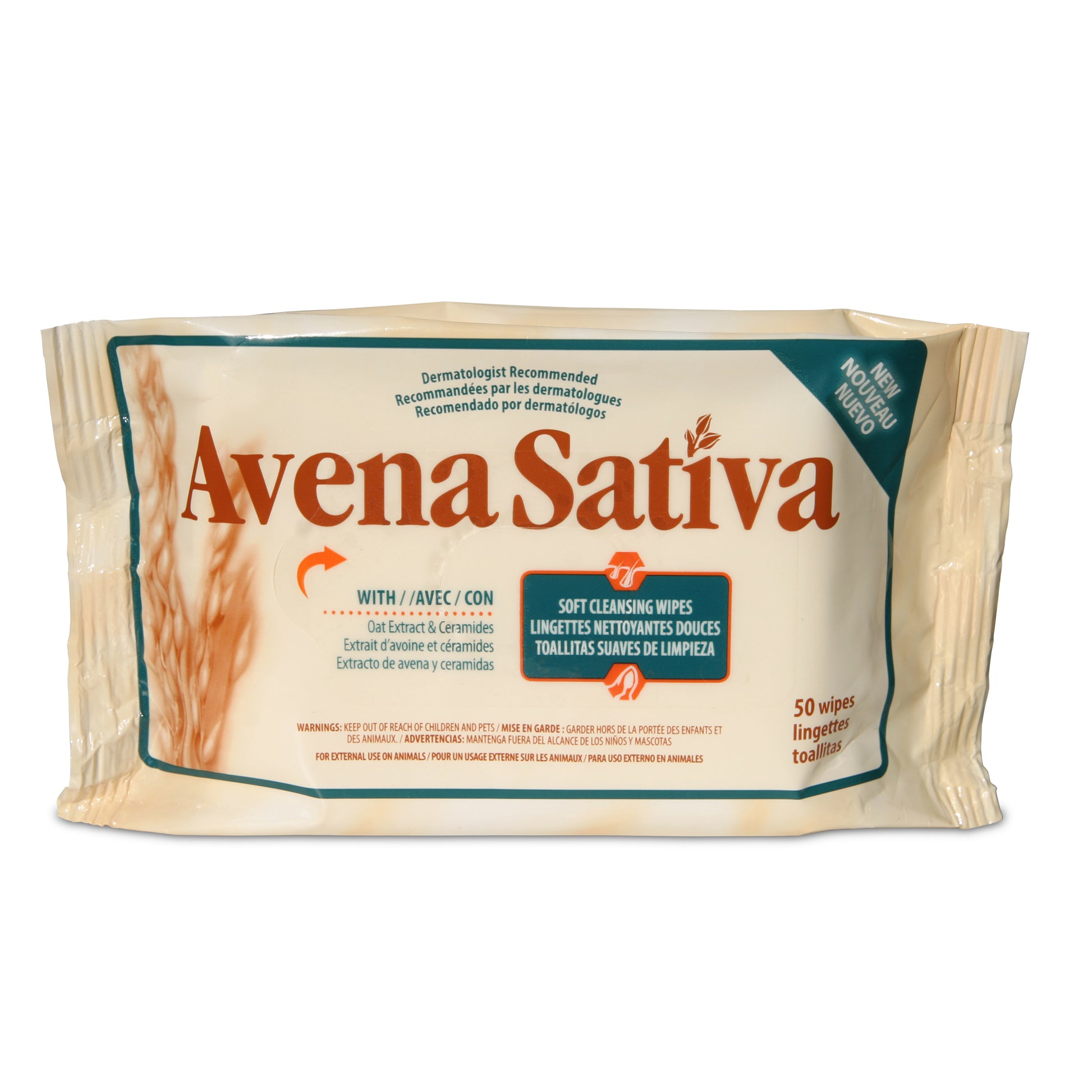 Avena Sativa Soft Cleansing Wipes for Cats Pack of 50
