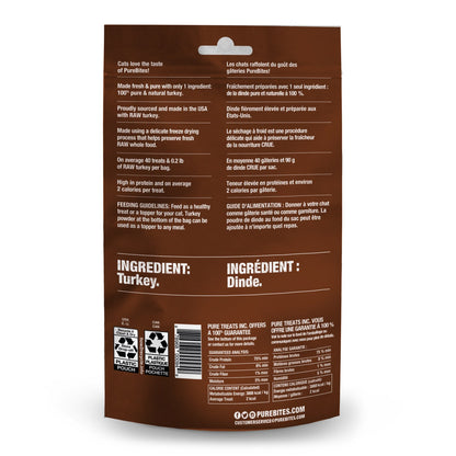 PureBites Freeze - Dried Cat Treats for Cats (Turkey) 26 g Bag - additional product view 2