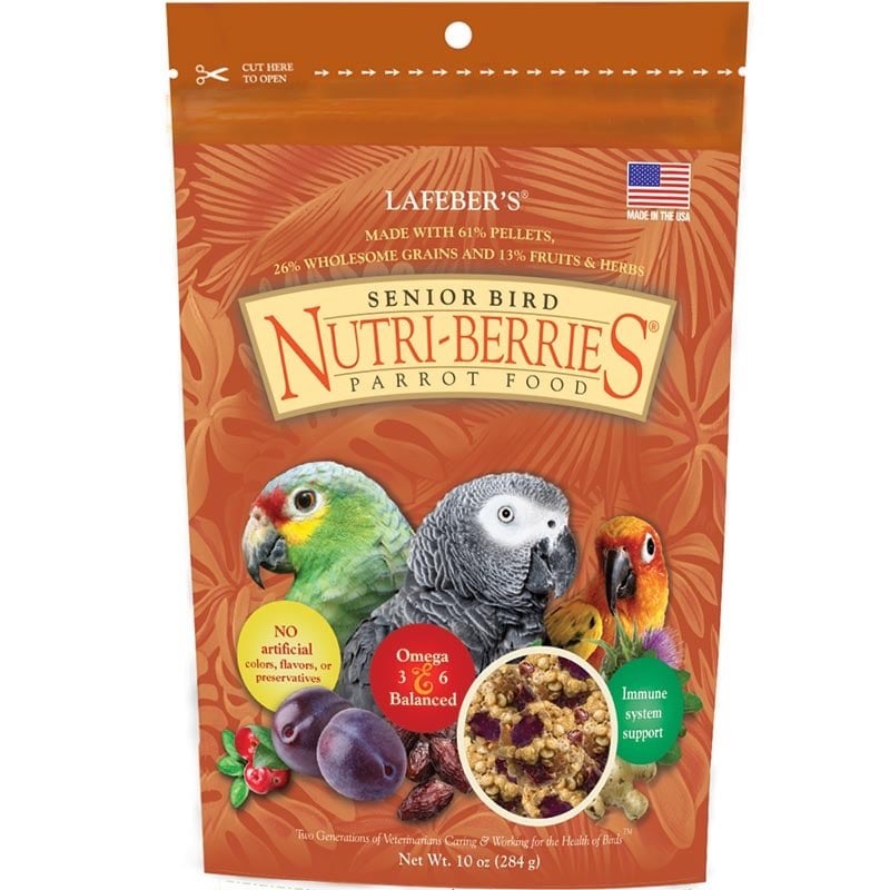Nutri - Berries Senior Parrot Food for Birds 284 g Bag