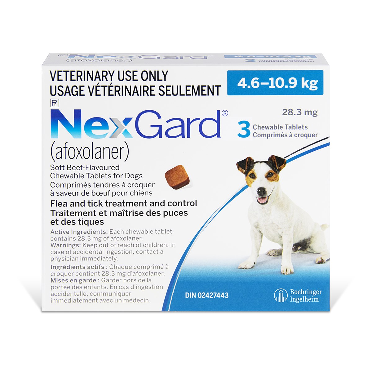 NexGard Chewable Tablets for Dogs, 4.6 - 10.9 kg (Blue), 3 Units - product image 2