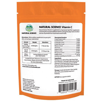 Natural Science Vitamin C Support for Small Pets (Original) 120 g Bag of 60 Tablets - additional product view 2