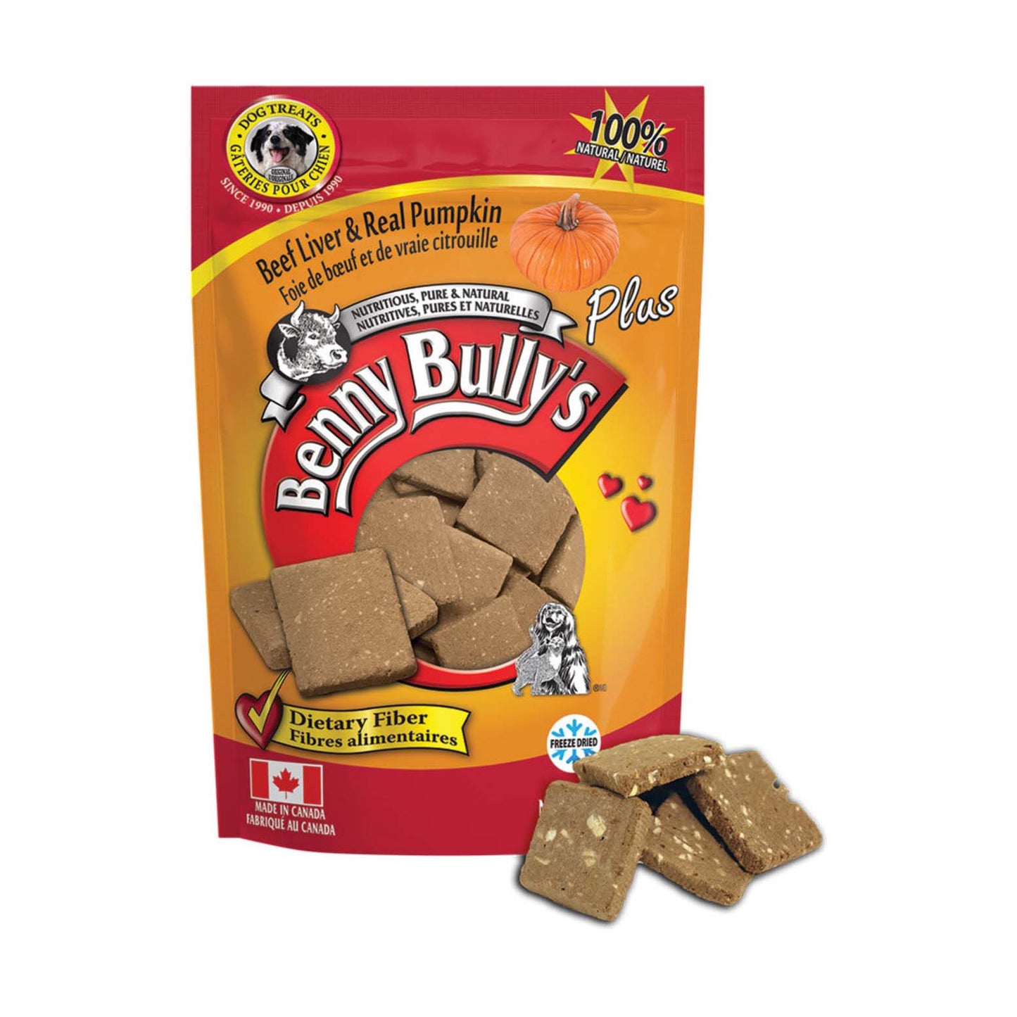 Liver Chops PLUS Dog Treats for Dogs (Liver and Pumpkin) 58 g Bag
