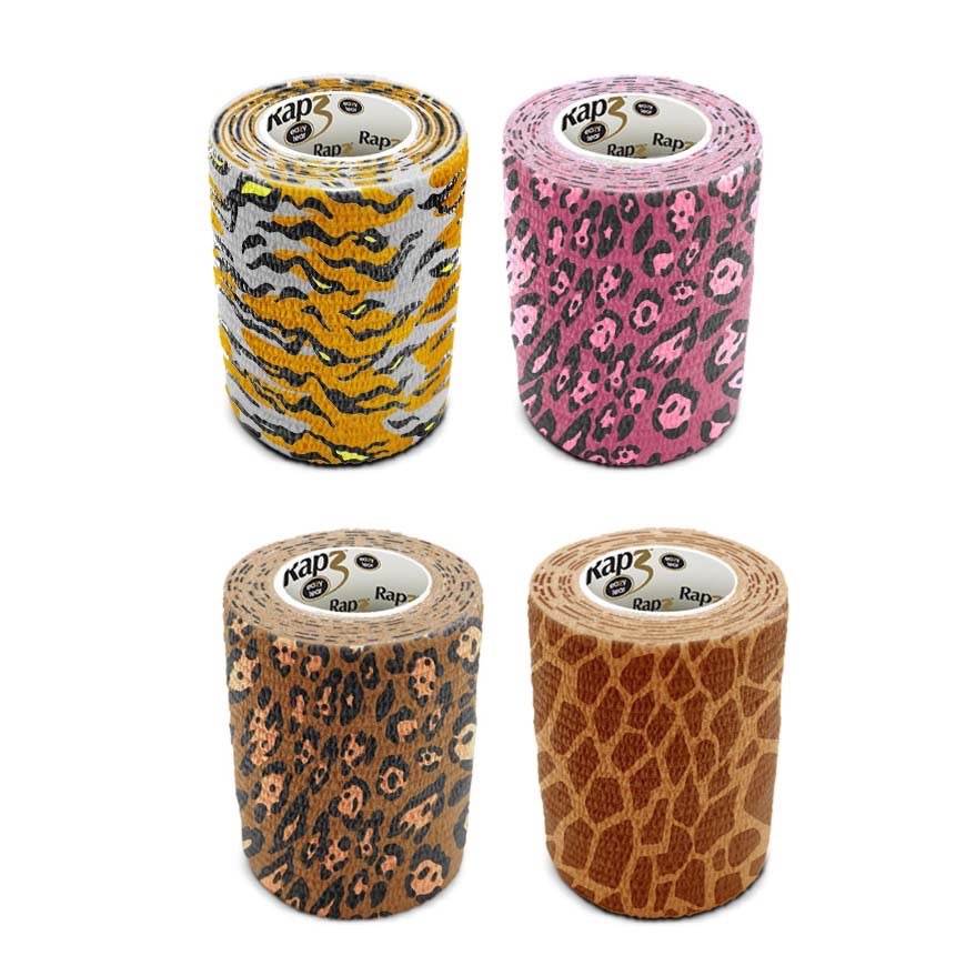 Cohesive Bandage Rapz Easy Tear 5 - M Roll 12 X 10 cm, AssortedWild, Box of 12 Rolls